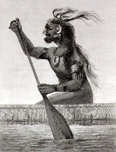 Nativo della Nuova Guinea, inciso da S. Bull