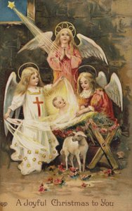 Scena della Natività con angeli da English School