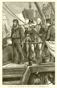 Nelson e il segnale alla battaglia di Copenaghen, 1801 da English School
