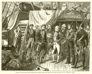 Nelson riceve le spade a bordo del San Josef nella battaglia di San Vincenzo, 1797