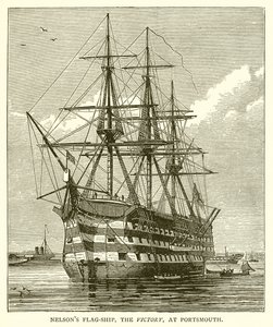 La nave ammiraglia di Nelson, la Victory, a Portsmouth da English School