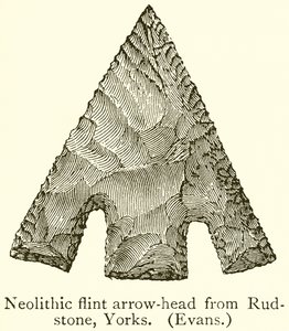 Punta di Freccia in Selce Neolitica da Rudstone, Yorks. (Evans) da English School