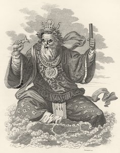 Nettuno dei Cinesi, illustrazione da The World: or the present State of the Universe, being a General and Complete Collection of Modern Voyages and Travels, di Cavendish Pelham, pubblicato a Londra da English School