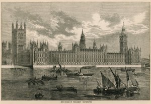 Nuove Case del Parlamento, Westminster, Londra da English School