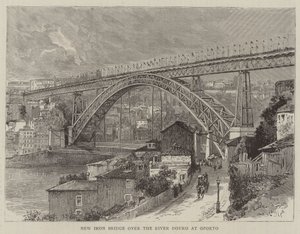 Nuovo ponte di ferro sul fiume Douro a Oporto da English School
