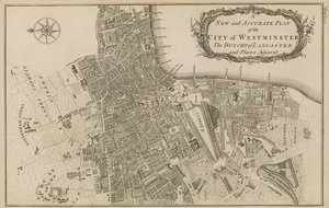 Nuovo e accurato piano della città di Westminster, il Ducato di Lancaster e i luoghi adiacenti da English School