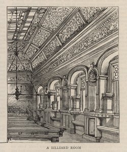 Nuovo edificio del Constitutional Club in Northumberland Avenue: Una sala da biliardo da English School