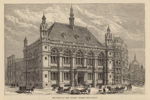 Nuovi edifici della City of London School: La facciata sul Victoria Thames Embankment da English School
