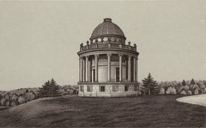 Newbury: Tempio, Highclere (litografia)