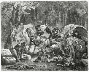 Nobili che saccheggiano mercanti itineranti, 1882