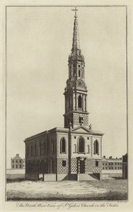 Veduta nord-ovest della Chiesa di St Giles in the Fields, Londra