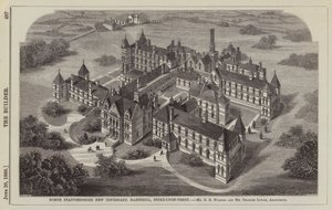 Nuovo Ospedale del North Staffordshire, Hartshill, Stoke-upon-Trent, Architetti Mr G B Nichols e Mr Charles Lynam da English School