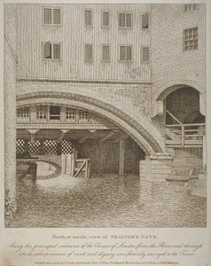 Vista nord della Porta dei Traditori, Torre di Londra, pubblicata da Nathaniel Smith, 1798 da English School