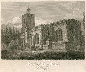 Vista nord-est della Chiesa di Stepney, Londra da English School