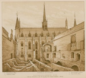 Lato nord della Guildhall, Londra da English School