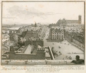 Vista nord di Westminster dal tetto della Sala dei Banchetti, Whitehall da English School