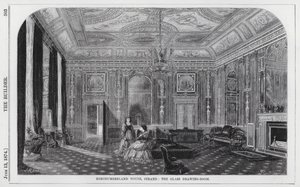 Northumberland House, Strand, la Sala del Disegno in Vetro (incisione) da English School