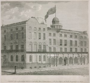 Aspetto nord-ovest di Lackington, Allen & Co Tempio delle Muse, Finsbury Square