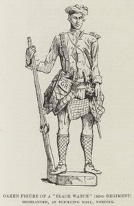Figura di Quercia di un Highlander del "Black Watch" (42° Reggimento), a Blickling Hall, Norfolk da English School
