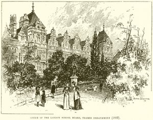 Ufficio del London School Board, Thames Embankment (1892) da English School