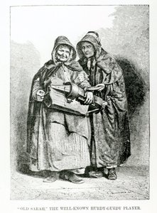 Vecchia Sarah, la famosa suonatrice di organetto, c.1840 da English School