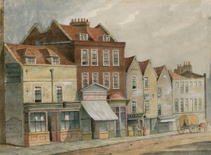 Vecchie case in Upper Street, Islington, di fronte alla Chiesa da English School