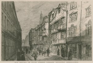 Vecchie case in Wych Street, Londra, recentemente demolite da English School