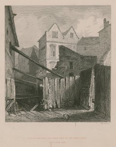 Vecchie case con la parte aperta del canale Fleet vicino a Field Lane da English School