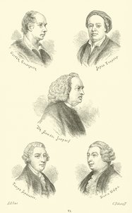Oliver Goldsmith, James Thomson, Dr. Samuel Johnson, Tobias Smollett, David Hume da English School