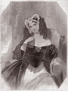 Olivia (La dodicesima notte) in - "Galleria delle donne di Shakespeare, collezione di quarantacinque ritratti seri dei primi artisti londinesi, arricchita di avvisi critici e letterari" circa 1838 - da "Galleria delle donne di Shakespeare, Col da English School