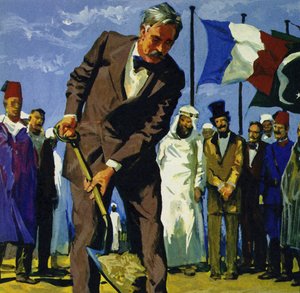Il 25 aprile 1859, de Lesseps rovesciò la prima pala di terra del Canale di Suez
