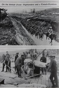 Sul fronte britannico - Highlanders e un obice da trincea, 1914-18