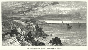 Sulla costa della Cornovaglia: Punta Pradanack (incisione)