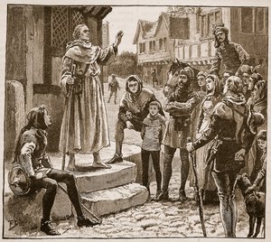 Uno dei poveri preti di Williams predica al popolo, illustrazione da Cassells Illustrated History of England
