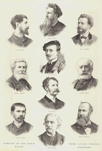 Apertura del Salon di Parigi, alcuni pittori francesi viventi (incisione) da English School