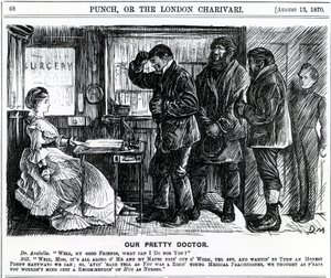 Il nostro bel dottore, pubblicato su Punch Magazine, 1870 da English School