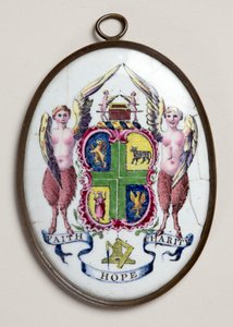 Placca ovale con distintivo dei Massoni (smalto)