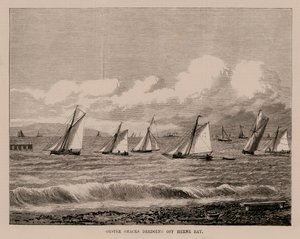 Dragaggio delle ostriche al largo di Herne Bay (incisione)