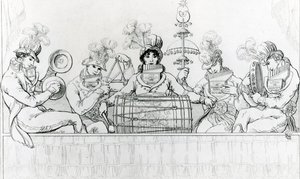 Menestrelli Padean in esibizione ai Vauxhall Gardens, Londra (incisione)