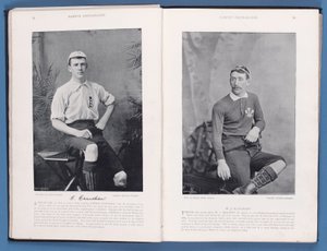 Pagina da Famous Footballers 1895-96, con Thomas Crawshaw e William Bancroft, 1896 da English School