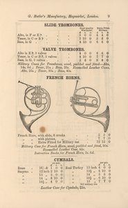 Pagina dal Catalogo Illustrato di Strumenti Musicali di G Butler (incisione) da English School