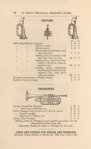 Pagina dal catalogo illustrato di strumenti musicali di G Butler