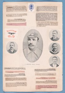 Pagina di un album di ritagli compilato da Nat Whittaker durante la stagione 1895-96 da English School