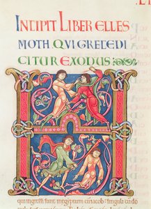 Pagina dalla Bibbia di Winchester, c.1150-80 da English School
