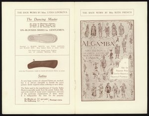 Pagine dal catalogo delle famose scarpe da balletto di Milano di Gamba (litografia)
