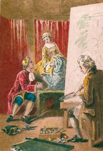 Dipinto del ritratto di famiglia da English School