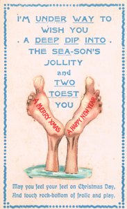 Paio di piedi! Cartolina di Natale