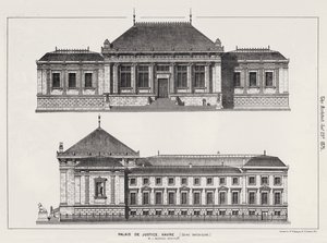 Palais De Justice, Havre, Seine Inferieure (incisione) da English School
