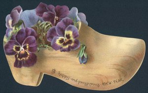 Viole del pensiero in zoccolo, Cartolina di Capodanno