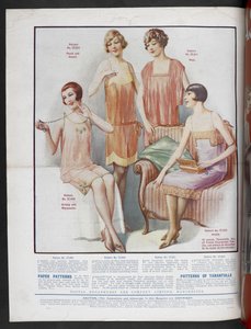 Modelli di carta per camicia, mutandine, cami-knickers e tarantola, Moda per tutti, ottobre da English School